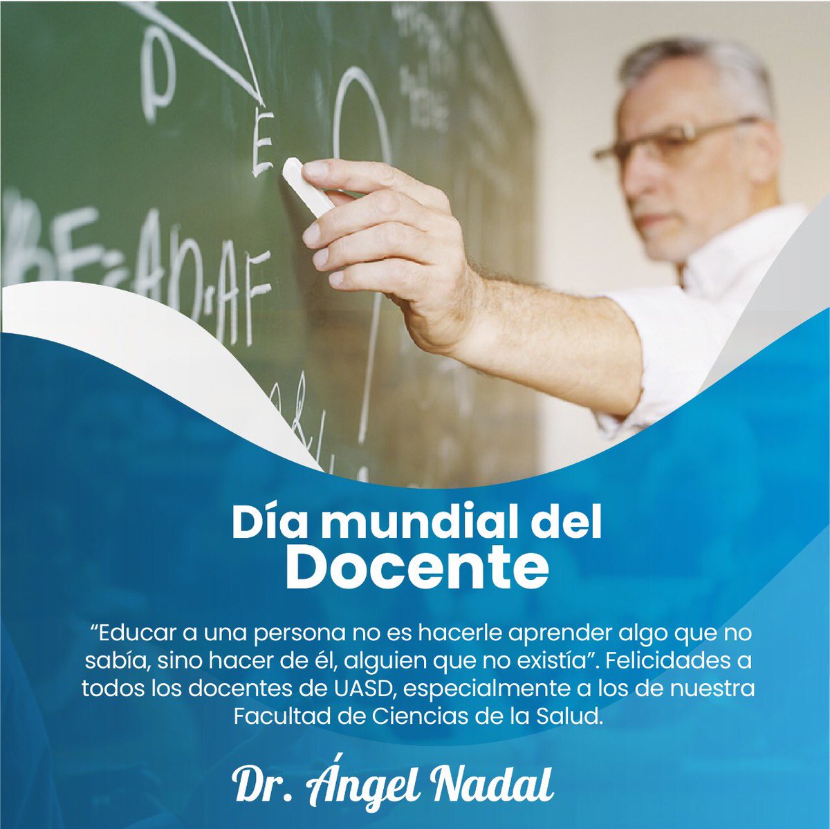 AngelNadalPonc's tweet photo. Hoy celebramos a todas y todos los docentes que dedican sus carreras a preparar las mentes y almas que se convertirán en las futuras bases de nuestro país.

#DíaMundialDelDocente
#ÁngelNadalPonce https://t.co/33L1sx3tfE