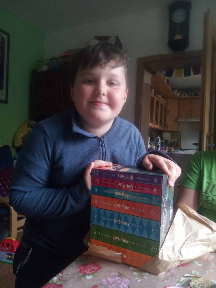 Tommcguirk5's tweet photo. @jk_rowling hello!! My son who is 9 today is embarking on Harry's journey.. translated into Czech..thank you for gifting the world these books!!  Best wishes to you x https://t.co/vYq5LcKZ95