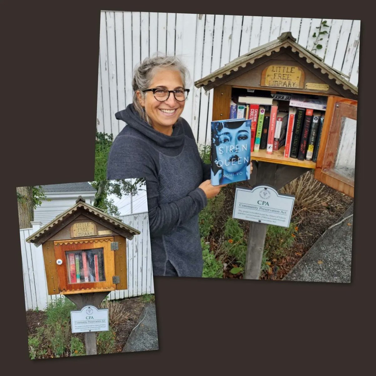 BookCougars's tweet photo. So far, Emily has found two #littlefreelibraries on #marthasvineyard! One of them was filled with @bookofthemonth picks including SIREN QUEEN by @NghiVoWriting (@TorDotComPub).
#littlefreelibraryadventures #littlefreelibrarylove #BookoftheMonth #NghiVo #SirenQueen #Tordotcom https://t.co/bk3Wq2cG7M