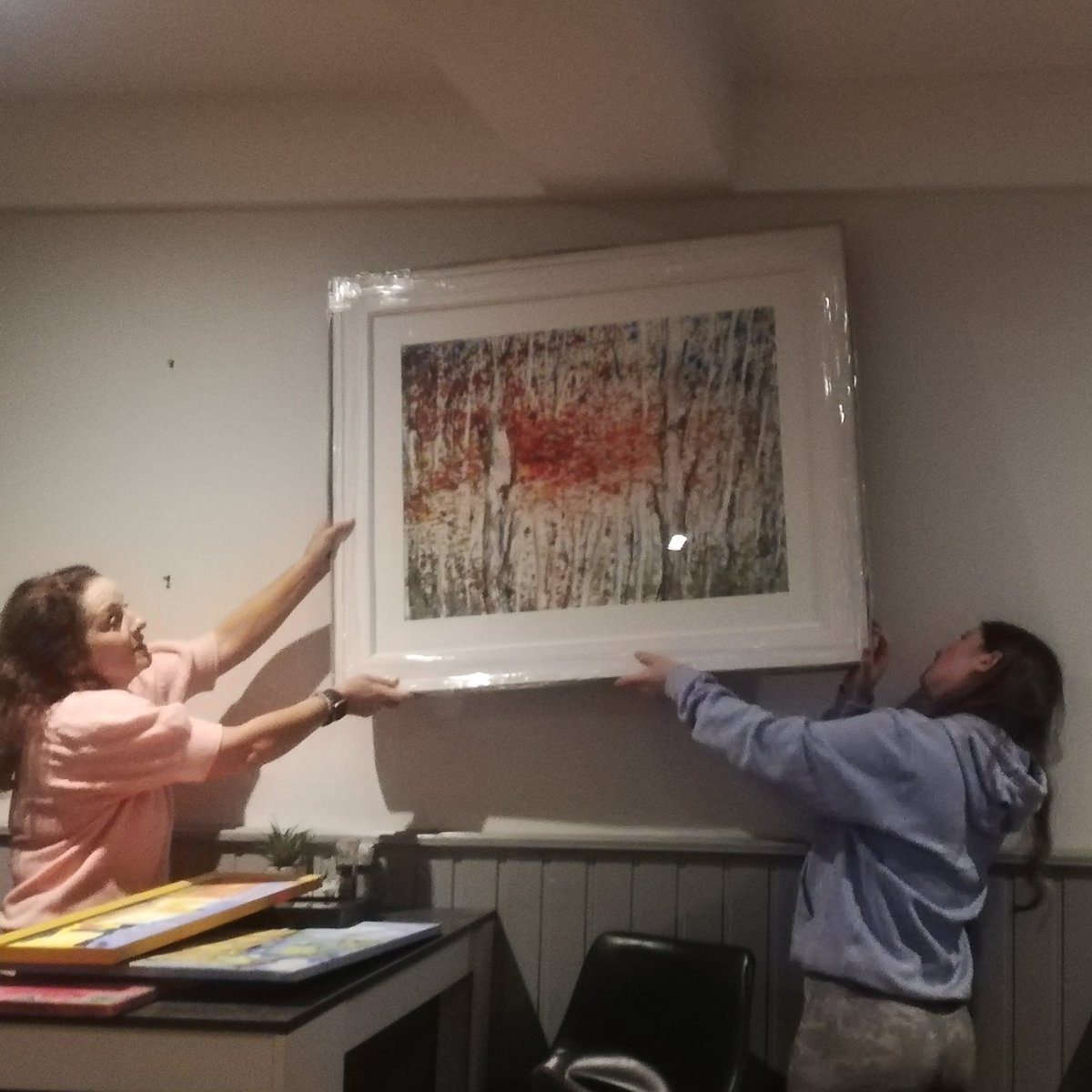 Some of the paintings for viewing tonight 6-8pm <a href="/Sweetngreen/">Emily Winters</a> #Sweetngreen #ennis #artexhinition