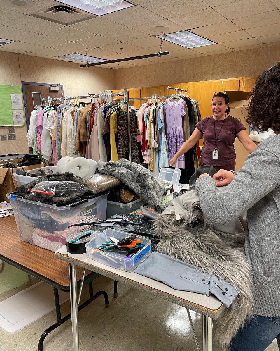 nconstage's tweet photo. #IntoTheWoodsNC Costume volunteers are busy behind the scenes getting ready for the student costume crew to get to work!!! Get your tickets for Into The Woods today https://t.co/yL5Dys0ZGI https://t.co/8RwjFg0zxO