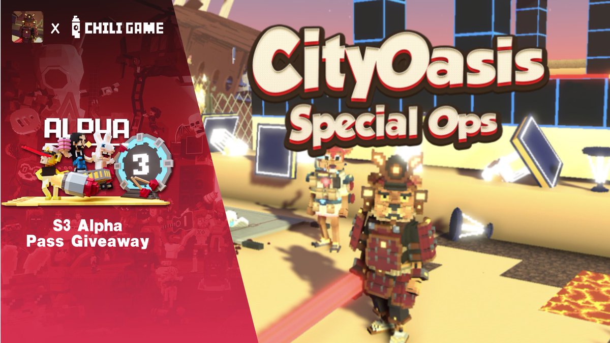 S3 Alpha Pass Giveaway！# 7th Week

Chili Fam！Let’s share your best shot! 
Date：Oct 5～12

For your chance to Win：
1.Take a pic of your avatar in City Oasis
2.Reply with your pic and tag 3 friends

@MetaOasisDAO <a href="/TheSandboxGame/">The Sandbox</a> 
@kelvinsineth