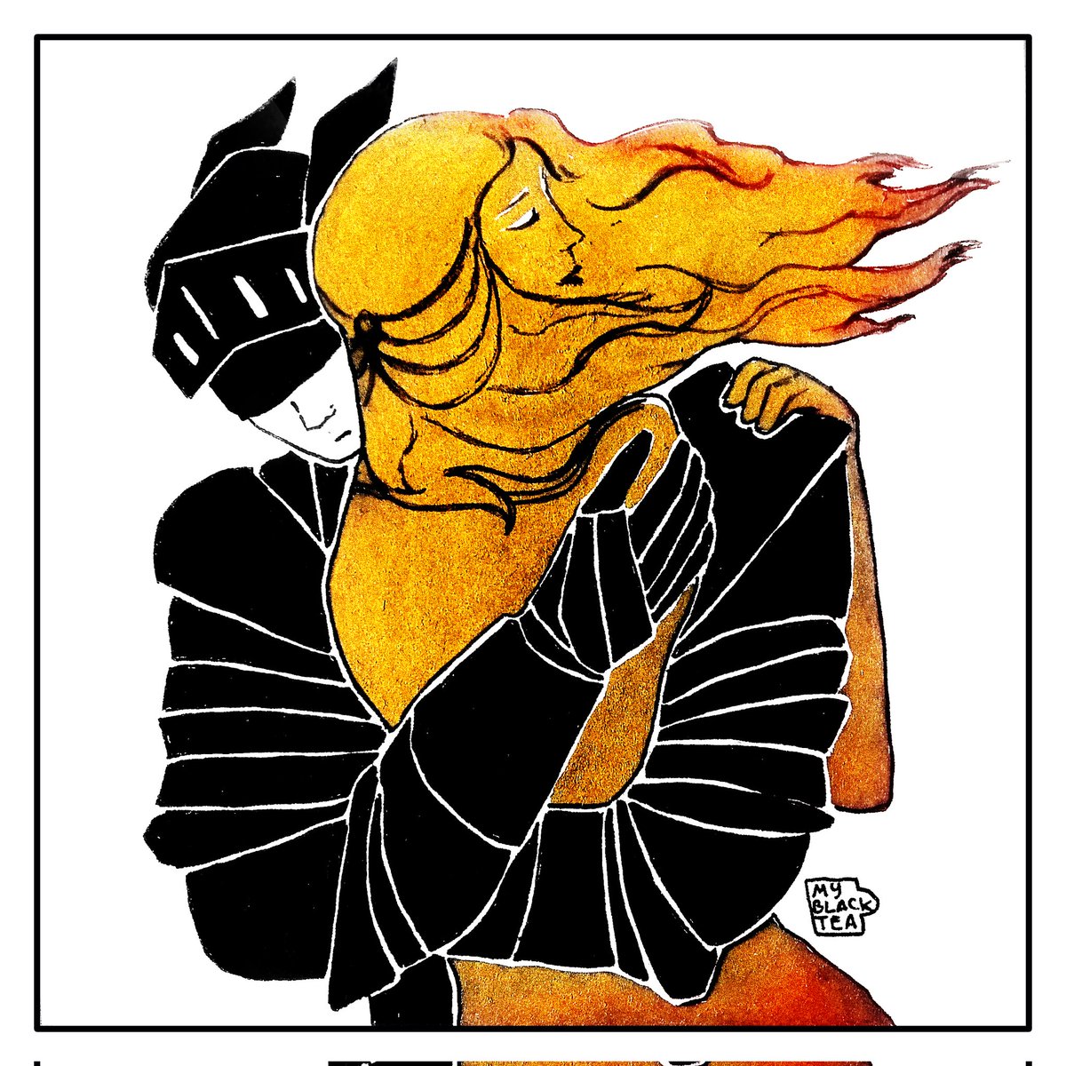 _myblacktea_'s tweet photo. #inktober
 
DAY 5/31
Flame

Полум'я/пристрасть: спробувала трохи поєднати. Золотий маркер як завжди важко сканувати :)

#украртпідтримка #inktober2022 #inktober2022day5 #flame https://t.co/f7Kwu9UD3x