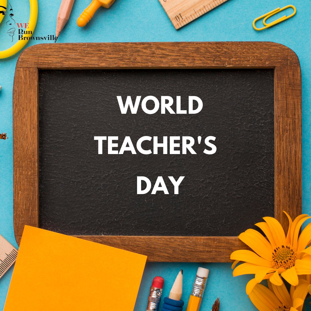 Almost everybody has a favorite teacher, someone who went above and beyond to encourage you because they could see your potential. Make a teacher feel special today.#WorldTeacher’sDay.
Connect with us werunbrownsville.org⠀⠀⠀⠀⠀⠀
#Shevibrant#Activeactivism