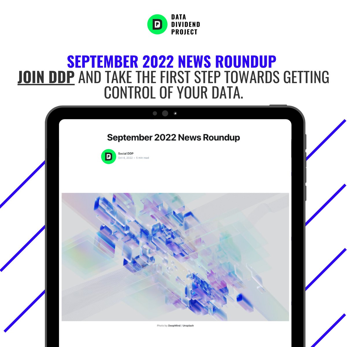 ddpforall's tweet image. The September 2022 News Roundup is now live!

Join the Data Dividend Project and take the first step towards getting control of your data. 

Get privacy. Get paid. 

LINK in bio to join DDP today!

#joinddp #ddpforall #protectyourdata