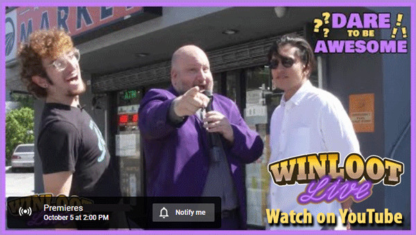 Winloot's tweet photo. 📺Don't touch that dial! 
Freestyle Raps &amp; Tik Tok Dances Dare To Be Awesome with Stephen Kramer Glickman and Aiden Wall airs TODAY on Winloot Live at 2 pm eastern!

Watch on YouTube: https://t.co/7HtHgvt0Tj

#stephenkramerglickman #AidenWall #ManOnTheStreet https://t.co/wYUvezzXvY