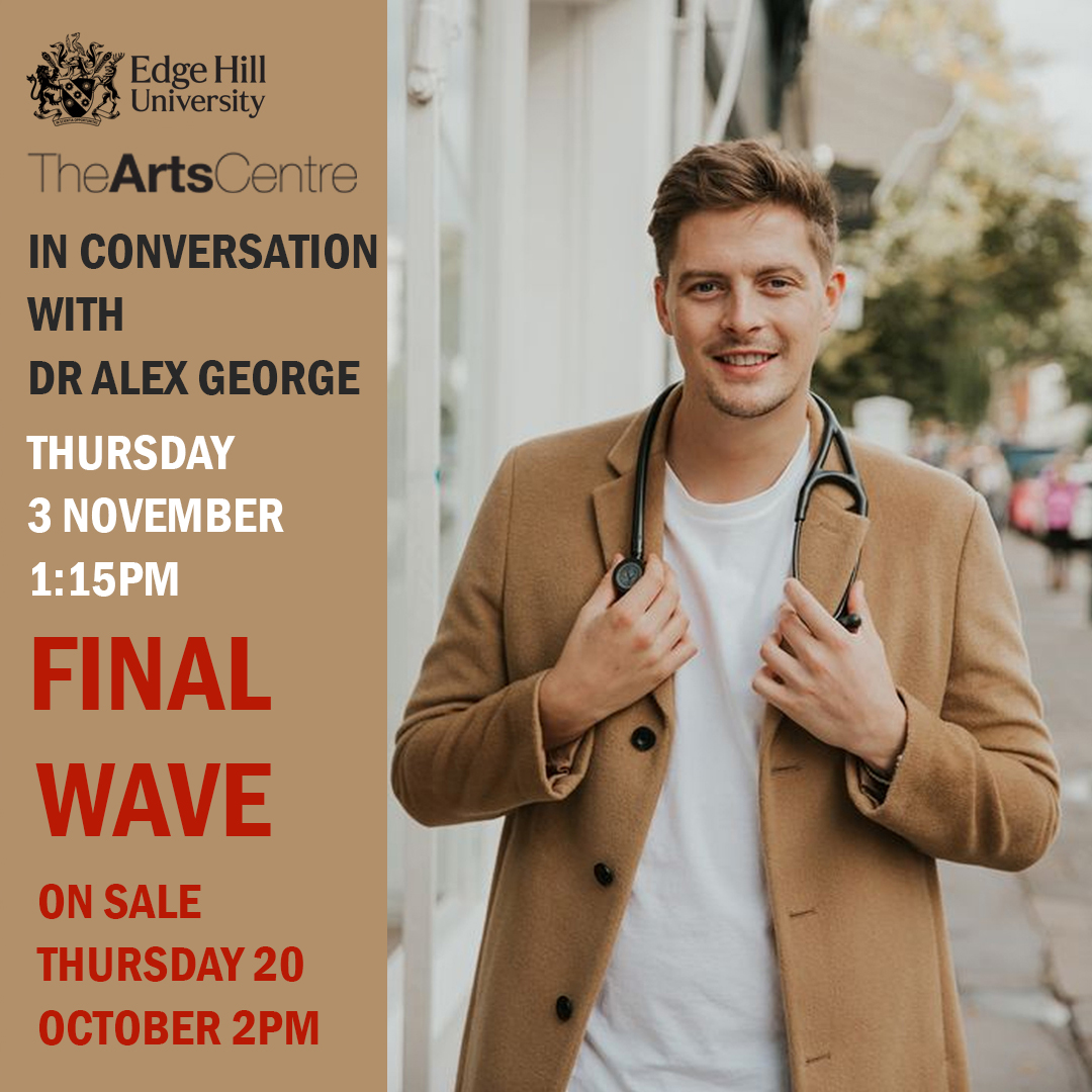 The FINAL wave of tickets for the postponed In Conversation with Dr Alex George event will be on sale Thursday 20 October at 2pm. Completely free. Don't miss out! Email, call us or pop down to book. Online bookings for this event will also be made available again from 2pm.