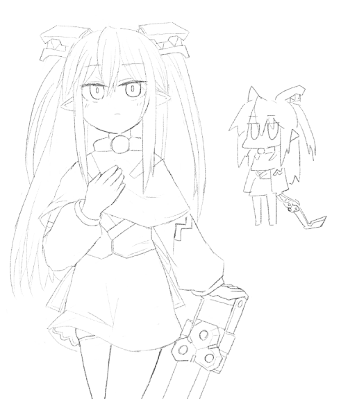 ハーヤちゃんの線画もできた 