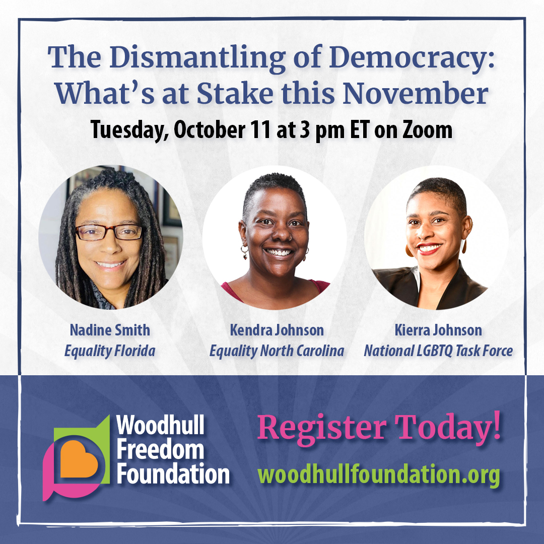We're thrilled to be virtual hosts of this program on October 11! Join <a href="/1NadineSmith/">Nadine Smith</a>, <a href="/kendrarjohnson/">Kendra Johnson</a> &amp; Kierra Johnson of <a href="/TheTaskForce/">TheTaskForce</a> to talk about what is at stake this November for LGBTQ+ rights. Register today: bit.ly/3rsRX1R