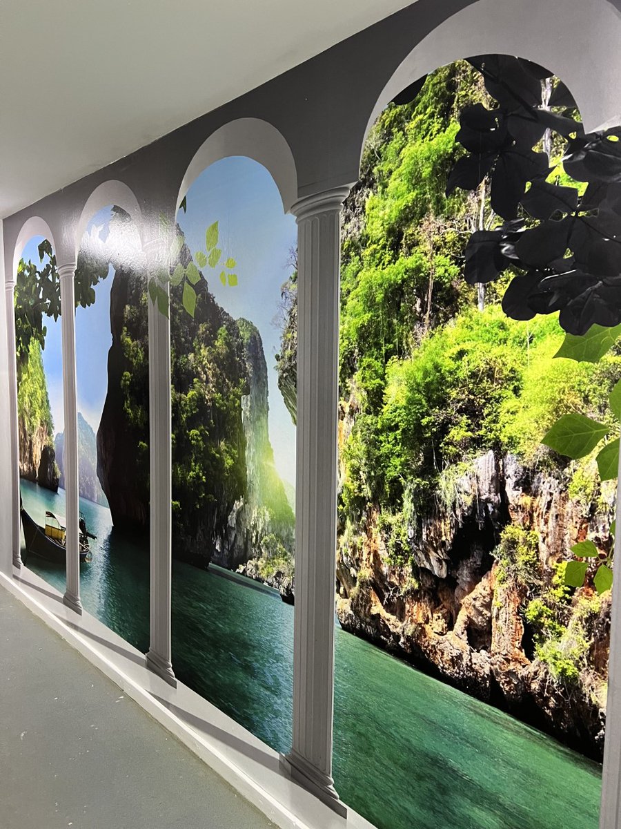 lcb_Painting's tweet image. The P&amp;amp;D department invested in some murals to brighten up the walls. @ThePDA Wallpaper Hanger of the Year Finalist, Harry Davies, from LDC Decorating Contractors, applied the first one. Brilliant work👍 Good Luck at the awards on 5th November. @lcb_Painting @Brewerspaints