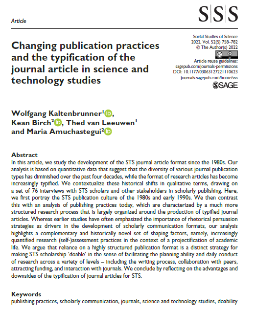 Our paper on the changing academic journal publishing landscape is now out in current issue of @Soc_Stud_Sci - #STS #SciComm #research #sociology #AcademicTwitter #publishing #AcademicChatter #Academia #phdchat journals.sagepub.com/doi/full/10.11…