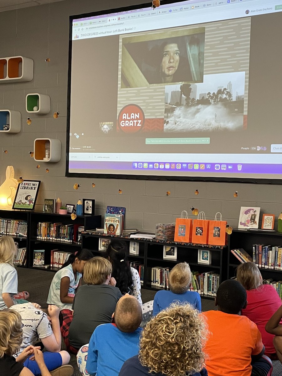 RTSReadingT's tweet photo. 4th and 5th graders enjoyed listening to @AlanGratz talk about his new book Two Degrees. Thanks
@LeftBankBooks #RTSrocks https://t.co/2XgyLRAN4d