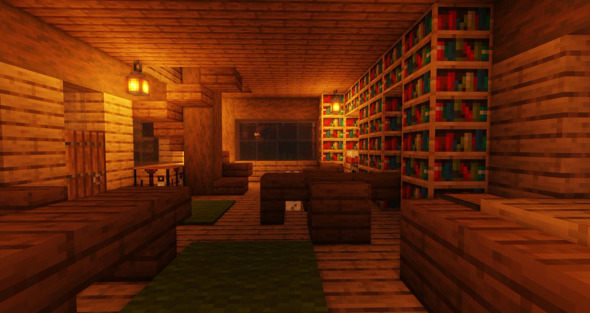 HalfGodSMP's tweet photo. The Athena Cabin or the "Nerd" cabin is perfect for any camper who enjoys a cozy atmosphere. #HalfGodSMP https://t.co/oQVgiqotvj