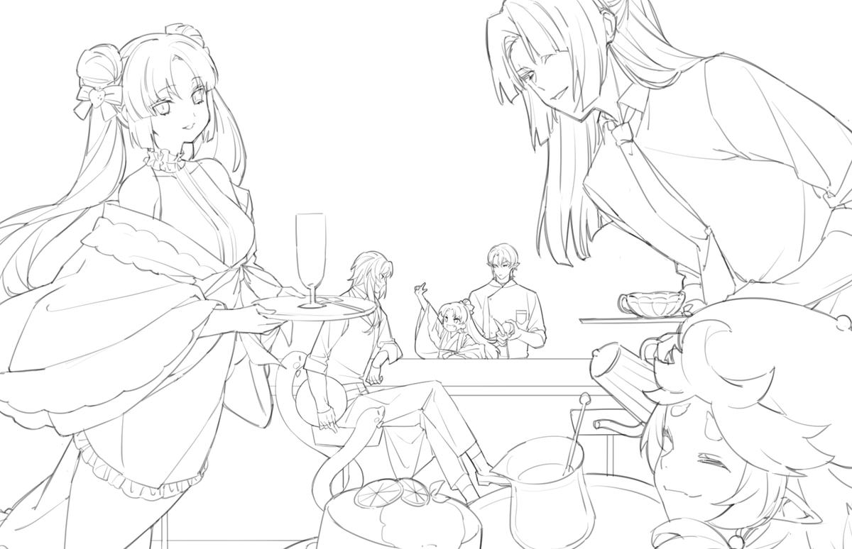 koumei326's tweet photo. せっかくなので第四回で着飾ってくれた全員描いてみました。
#箱庭京４アフターパーティ https://t.co/hQuEeAPMUH