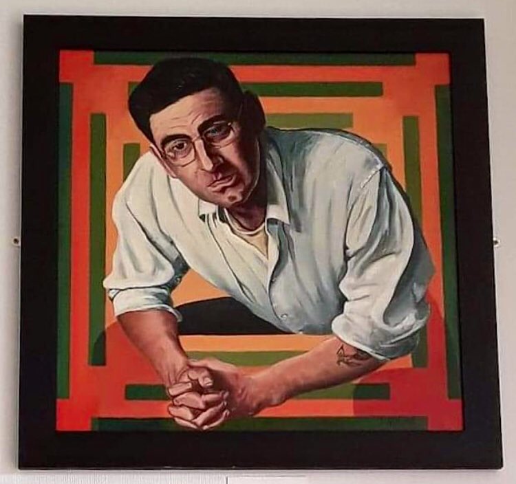 MorleyLass92's tweet photo. Stephen Joseph left the stage forever 55 yrs ago today. I have read his biography, such a maverick! He was instrumental in pushing forward theatre in the round which I do prefer- the intimacy and immediacy of it- hereโs my portrait hung in SJT theatre #stephenjoseph https://t.co/hIZY0IjPIw
