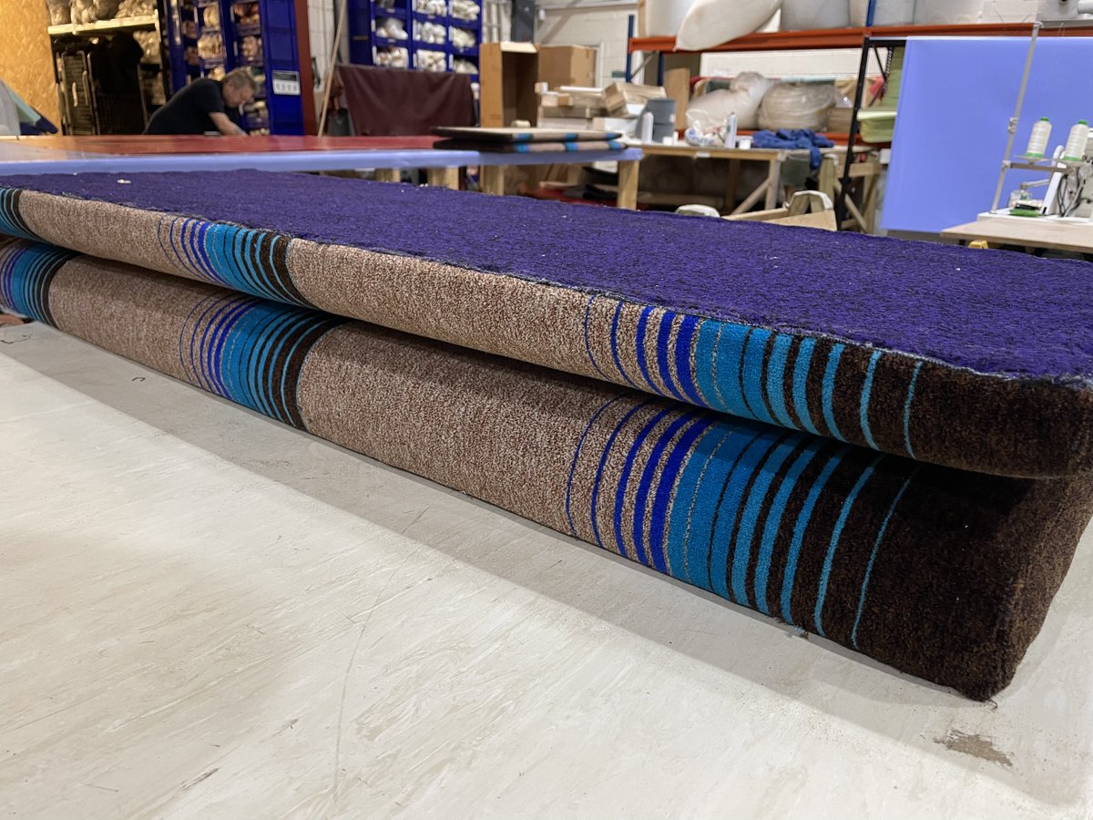 Chameleonfurn's tweet photo. Train seats reupholstered in new #moquette fabric and ready to go out to our customer.
#upholstery #upholster #reupholstery #reupholster #reupholstered #trains #trainspotting #ukmanufacturing #eastleigh #makeitbritish #madeintheuk #madeinbritian #seating #upholsteryservices https://t.co/4wYajhxAtd