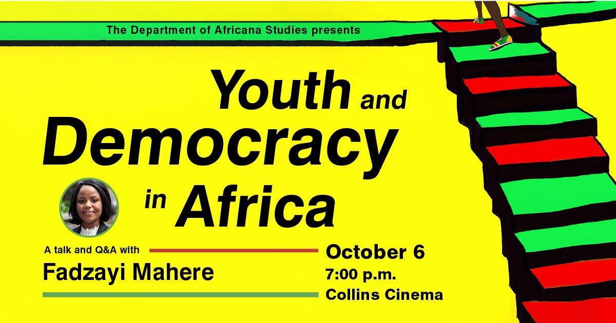 drDendere's tweet photo. We hope everyone interested in Youth Democracy aaaaaand Africa comes through at @Wellesley college. I am so excited that we will be hosting this conversation on campus. https://t.co/1r5PeFQjFA