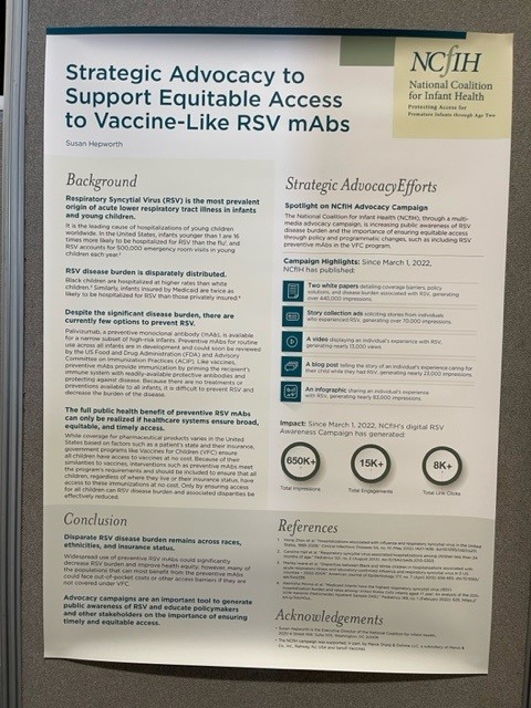 Last week @InfantCoalition was pleased to have a poster @RSV2022 symposium in Belfast, Northern Ireland to share info on shaping RSV access & prevention policies with the intl #RSV community. #RSVAwareness #RSV2022 Learn more about RSV: bit.ly/3LM4BCu