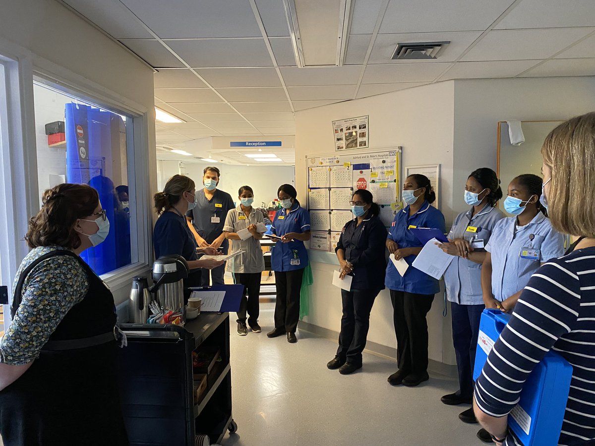 Parkinson's Specialist Team tea trolley teaching today! <a href="/ASPHFT/">Ashford & St Peter's</a>