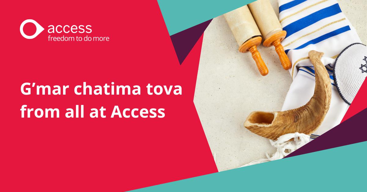 Access4Career's tweet photo. G'mar chatima tova to all our colleagues, partners and customers observing Yom Kippur tonight and tomorrow.

#FreedomToDoMore #WeAreAccess #YomKippur https://t.co/oG3gm4bJWH