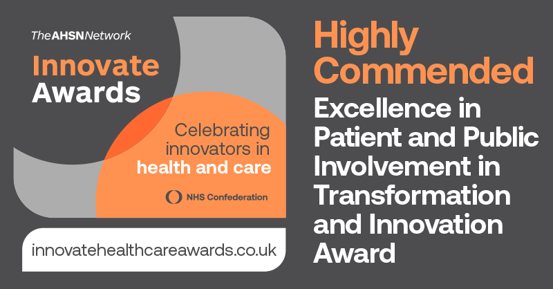 🥳 We're so proud to announce that <a href="/mycarebudget/">mycarebudget.org</a> was Highly commended in Excellence in Patient and Public Involvement in Innovation at the @AHSNNetwork #InnovateAwards!