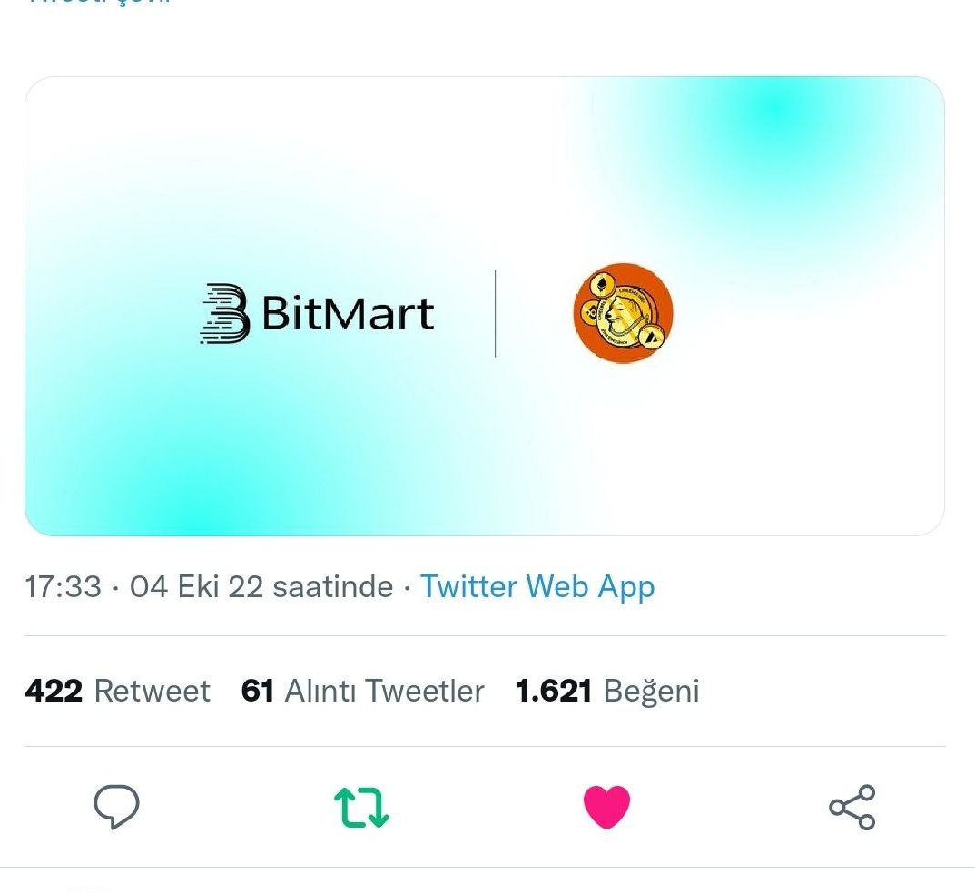 shima_mahani's tweet photo. This number of likes is the highest I can see in the bitmart account.  It's an honor to be a part of this family.  this month's name should be CheemsTober 😊🚀 
#CheemsInu 🚀🚀🚀 
@cheemsinu 
@BitMartExchange 
#BNB #Bitcoin #Ethereum https://t.co/ndqY4YtDhF