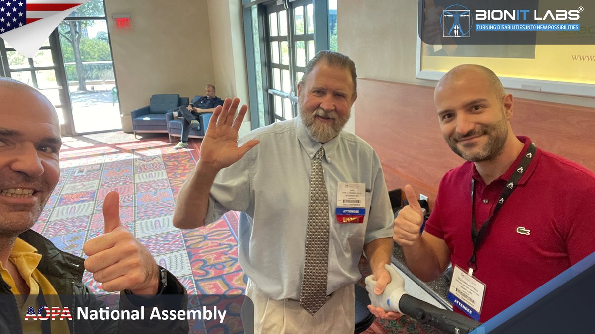 BionITLabs's tweet photo. Our first contact with #AOPA22 was great!
We have interacted with companies that together design, manufacture, adapt, distribute and provide clinical assistance to patients.🦾
#AdamsHand #BionITLabs #bionicrevolution https://t.co/DxdRgWIIfC