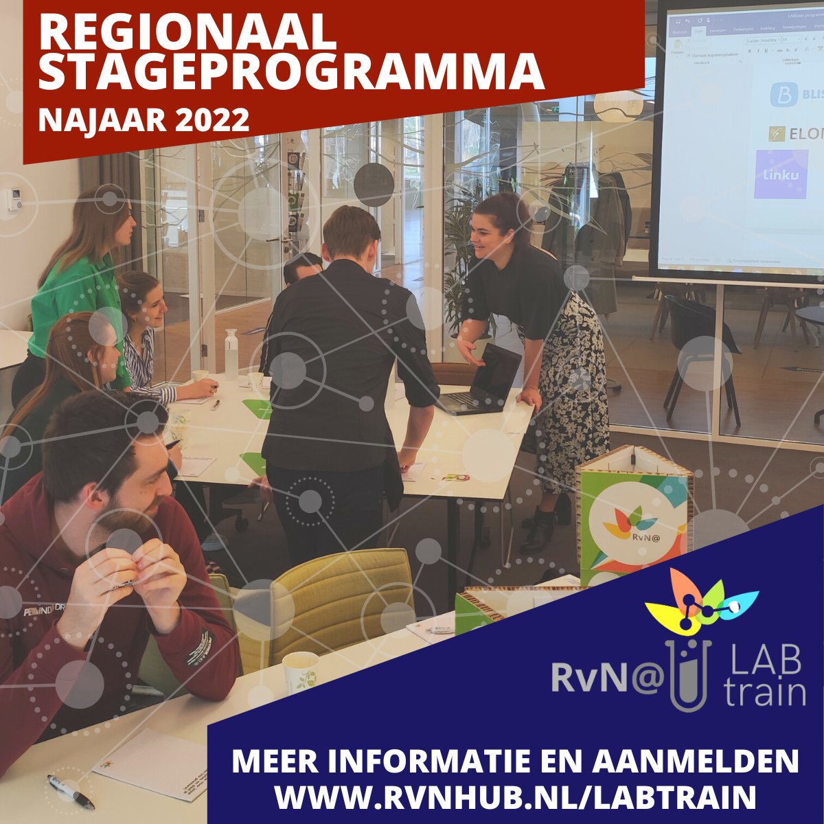 RvNhub's tweet photo. Meld stagiairs aan voor de LABtrain en bied hen de kans om hun #stage te verdiepen en te verbreden!
En jij pakt de kans om jouw visie, werkwijze en ambities te toetsen aan de blik van toekomstige werknemers?

https://t.co/HqdsiNXuXm

#talentontwikkeling #RijkvanNijmegen #Lifeport https://t.co/BEacX48MQm