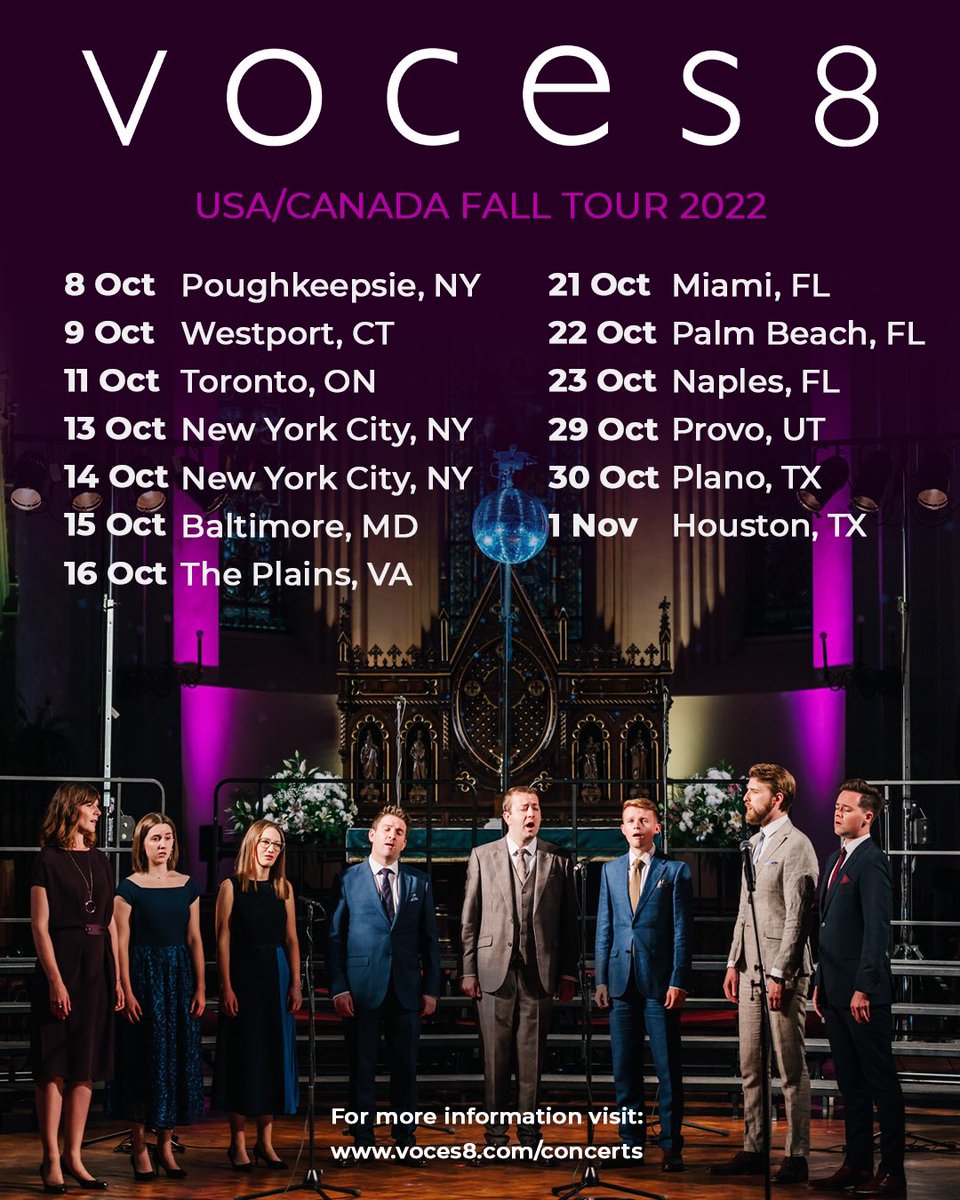 North America Tour Fall 2022 ✈️ 

#voces8ontour #voces8 #choral #ClassicalMusic