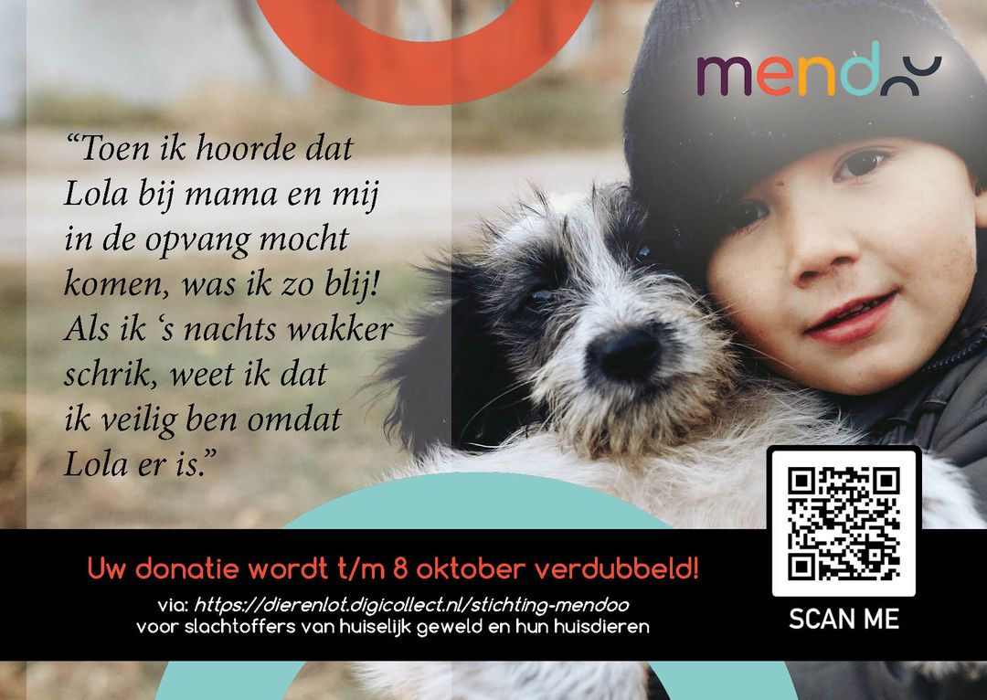 Wij hielpen deze moeder, haar kindje én hun geliefde hondje aan een veilig opvangadres. Dat kunnen we alleen met hulp van donaties. Help mens én dier die slachtoffer worden van huiselijk geweld. Tot 8 okt verdubbelt <a href="/DierenLot/">Stichting DierenLot</a> jouw donatie. dierenlot.digicollect.nl/stichting-mend… #delenislief