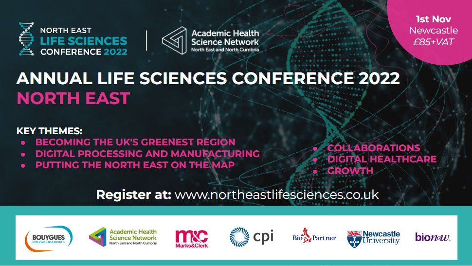 📢Save the date! North East Life Science is back on November 1st‼️ #NELifeSci22 Same place 📍Catalyst Newcastle, Helix Same time⏲️9:30am @SunderlandEcho @newcastle_world @AHSN_NENC @ukCPI @marksandclerk @BouyguesESUK @UniofNewcastle @Bionow @BioPartner 👉northeastlifesciences.co.uk