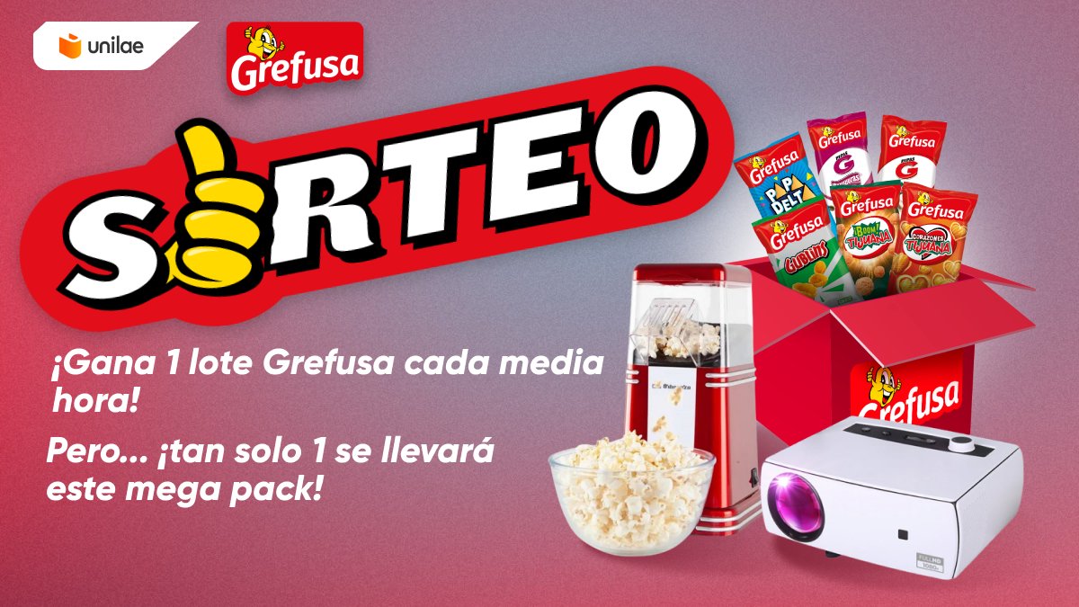 grefusa's tweet photo. Hoy os traemos un gustazo de sorteo con premios cada media hora... y puedes ser uno de los ganadores!!!!!
Lotasos cada media hora, pero solo una persona se llevará el súper lotazo🤗

Solo tienes que:
 👉Seguir a @grefusa y @unilae_
 👉Mencionar a tu panita
 👉RT

🍀Suerteee https://t.co/8wJT05X6P1
