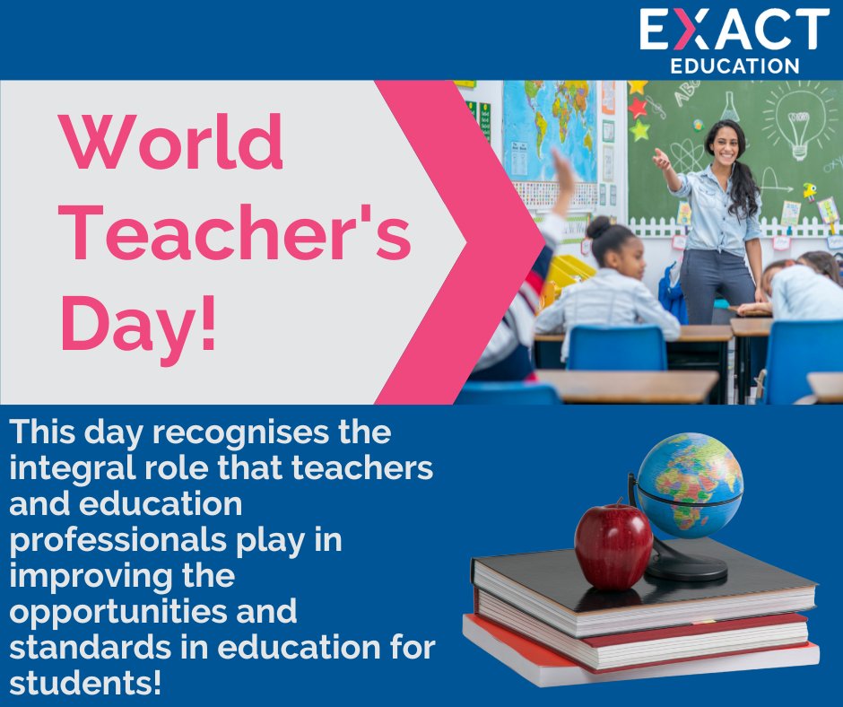 exact_education's tweet photo. Today is World Teacher's Day and we want to remind you that we appreciate each and every one of our teachers that works for Exact and even those that don't!

'A good education can change anyone, a good teacher can change everything!' 🍎 

#worldteachersday #education #teacher https://t.co/DiAfuIK71i