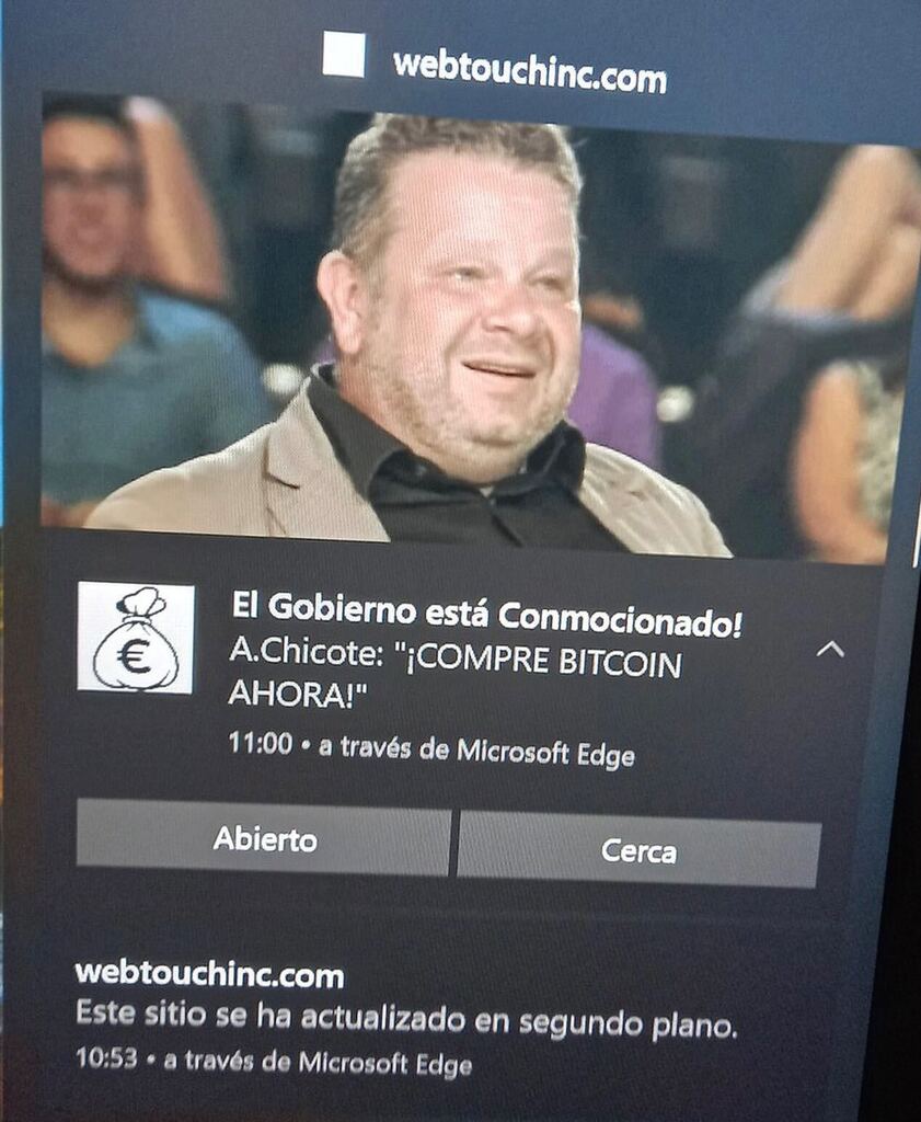 Definición gráfica de MÁS FALSO QUE UN EURO DE MADERA!!! Sigue habiendo  malnacidos que pretenden aprovecharse de la imagen de quienes NO  AUTORIZAMOS su uso para, me imagino, ESTAFAR A LA GENTE.