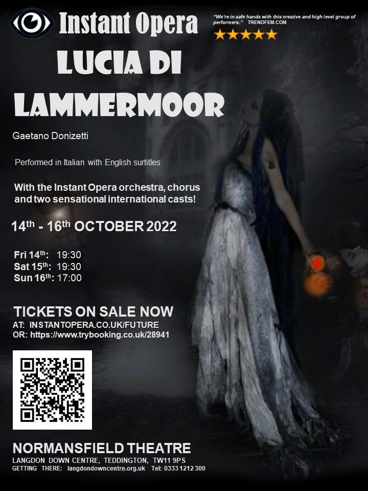 Please come and see me in Instant Opera’s forthcoming production of Donizetti’s bel canto masterpiece Lucia di Lammermoor. I’m making my role debut as Lucia’s doomed lover Edgardo. With a top international cast, directed by Valeria Piomba (Arena di Verona).