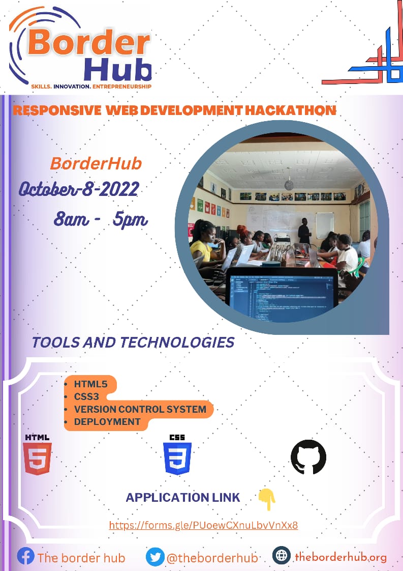 Join us in a web  development hackathon
aimed at  sharing skills and creating a simple responsive and  amazing web using HTML5 and CSS3. Come learn how to develop  a website!
#Femidevs
<a href="/UNDPKenya/">UNDP Kenya</a>
<a href="/SafaricomFDN/">Safaricom Foundation</a>
<a href="/MoICTKenya/">Ministry of Info, Comms & The Digital Economy KE</a>
<a href="/040County/">County Government of Busia 040</a>
forms.gle/PUoewCXnuLbvVn…