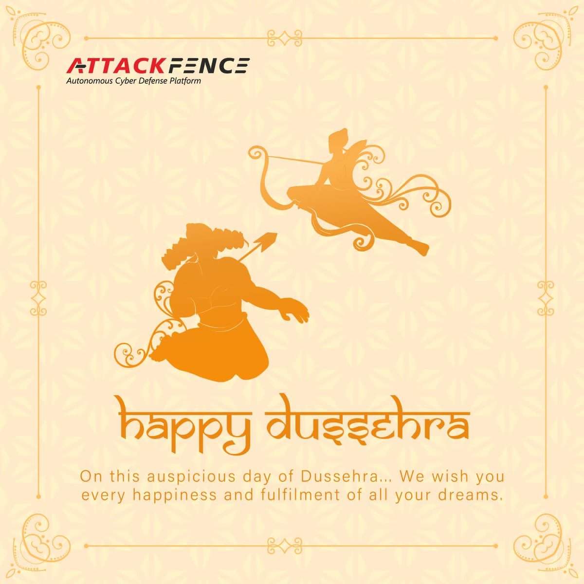AttackFence's tweet photo. Happy Dussehra from AttackFence.
May the breaches you face are none.

#Dussehra #दशहरा 
#attackfence https://t.co/d2Ba7sUSeP