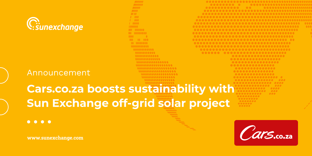 TheSunExchange's tweet photo. We're thrilled to announce that leading automotive platform, @CarsSouthAfrica, has bought into our off-grid solar project powering Karoo Fresh 🥦, deepening its commitment to sustainability and using its business to do good. 🚗☀️ Read more here --> https://t.co/8seQFJak4u https://t.co/me8m4wfCLm