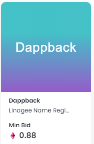 duke_mattgene's tweet photo. I just listed #LinageeNameRegistrar "Dappback" auction on OpenSea! @opensea https://t.co/MFkraCJThr  

#NFT #ENS #linagee #Dappback #domains #LNR https://t.co/WQ9t18iMfG
