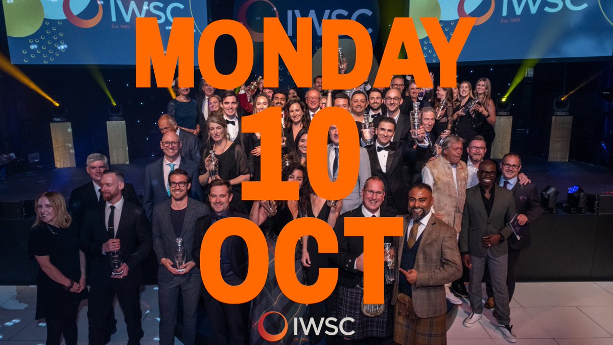 Our 2023 awards open on Monday, and for all entries made before 4 November, you will benefit from our early bird saving.

#Savethedate #IWSC2023 #IWSCAwards #IWSCJudging