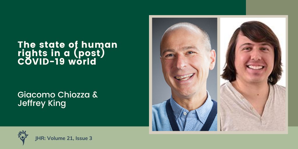 Journal of Human Rights (@jofhumanrights) on Twitter photo First up is the special issue introduction by Giacomo Chiozza & <a href="/JeffDaleKing/">Jeff King</a> from the American University of Sharjah <a href="/AUSharjah/">American University of Sharjah</a>. “Beyond Complacency and Acrimony” addresses shortcomings of prior research on the COVID pandemic’s effects on human rights. 🔗doi.org/10.1080/147548… First up is the special issue introduction by Giacomo Chiozza & <a href="/JeffDaleKing/">Jeff King</a> from the American University of Sharjah <a href="/AUSharjah/">American University of Sharjah</a>. “Beyond Complacency and Acrimony” addresses shortcomings of prior research on the COVID pandemic’s effects on human rights. 🔗doi.org/10.1080/147548…