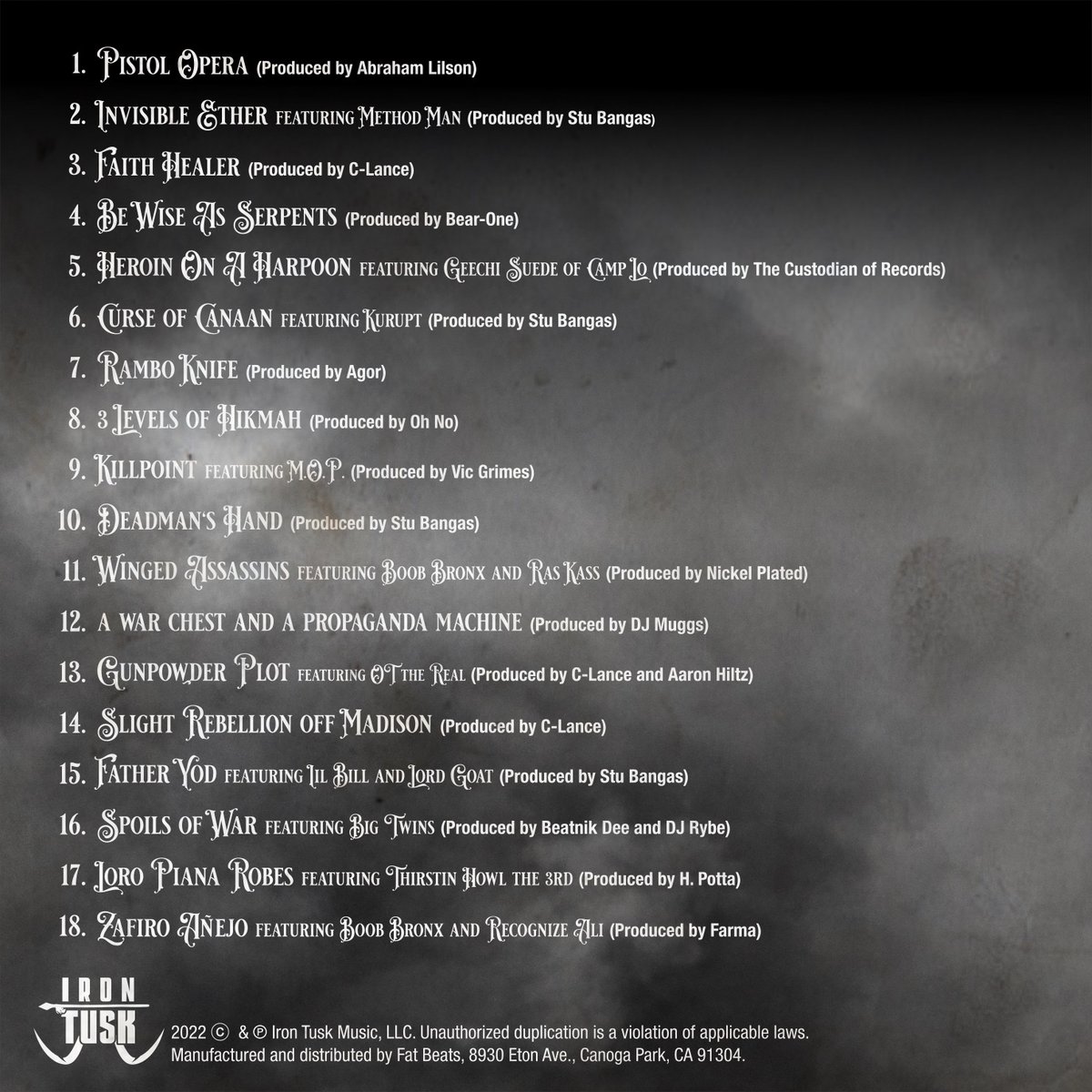 vinnie_paz's tweet photo. new seance 11/18/22

•Tortured In the Name of Gods Unconditional Love•

featuring Method Man, Kurupt, M.O.P., Geechi Suede (Camp Lo), Ras Kass, ILL BILL, Lord Goat, OT the Real, Big Twins, Thirstin Howl the 3rd, and more… https://t.co/fU3ogCbI3G