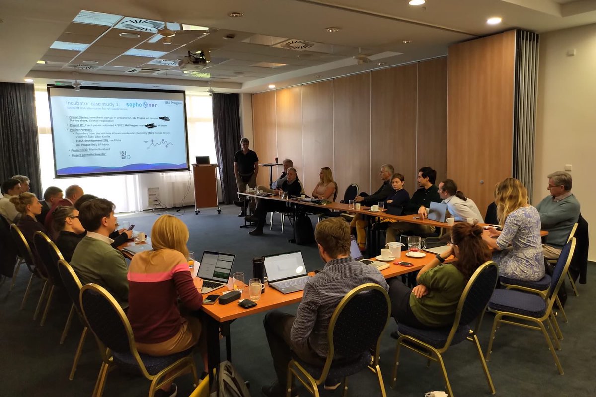 IOCBTech's tweet photo. Our 2nd joined team meeting between ⁦@ini_Prague⁩, ⁦@IOCBTech⁩ &amp; the #i&amp;iBioFund kicked off with presentations from each entity 

#TechTransfer #BioTech #BioFund #Investments #Science 

Oh and can u spot our new logo? https://t.co/NZN5uwLYJy