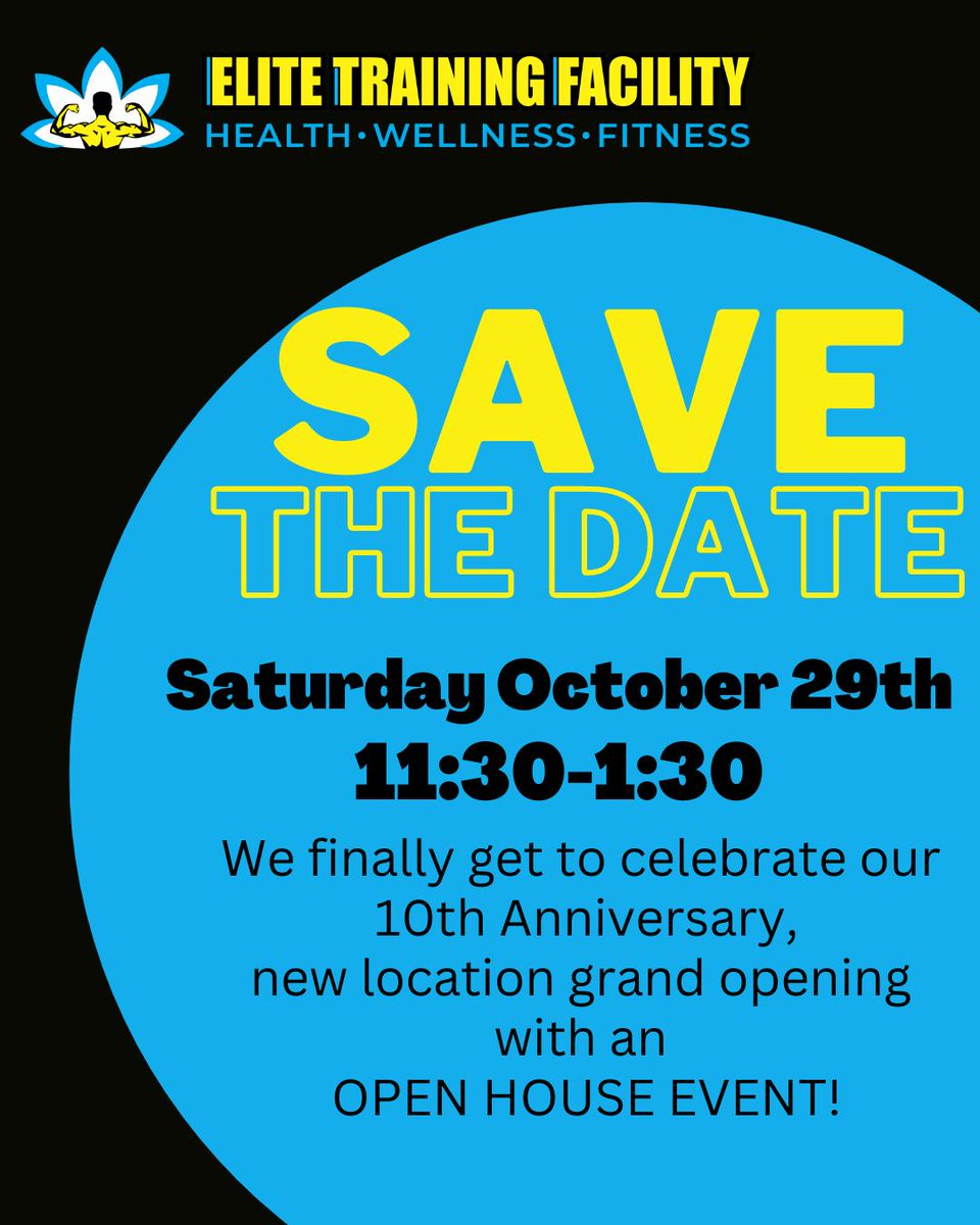 EliteTF's tweet photo. SAVE THE DATE!!!⁠ 
Details coming soon! ⁠
⁠
#health #wellness #personaltraining #kwawesome #fitness #healthylifestyle #wrawesome #fit #motivation #training #workout #goals #supportlocal #supportsmallbsuiness #oneonone #savethedate #kwevents https://t.co/sxTbqeV2Z3