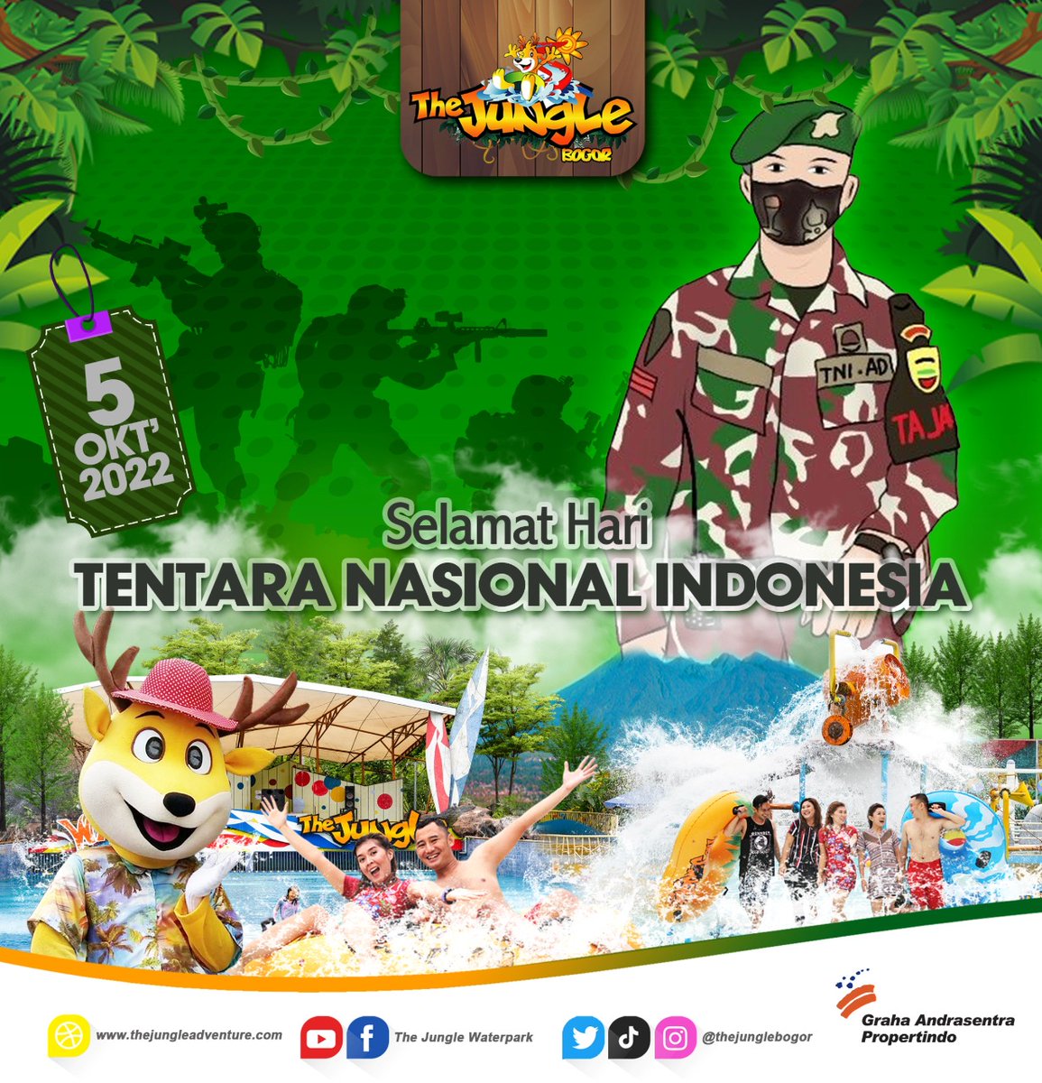 Dirgahayu Tentara Nasional Indonesia ke-77. TNI Profesional Kebanggaan rakyat. NKRI harga mati
#thejunglebogor #DirgahayuTNI77 #haritninasional