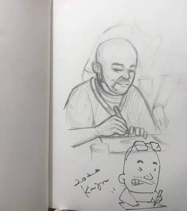 This is really devastating. Was really hoping it was all just a rumor.

Met him last 2020 in Graphika Manila and was able to make a wobbly sketch on the spot and have it signed and drawn. 

YOU'RE A LEGEND Kim Jung Gi 
Rest in peace 