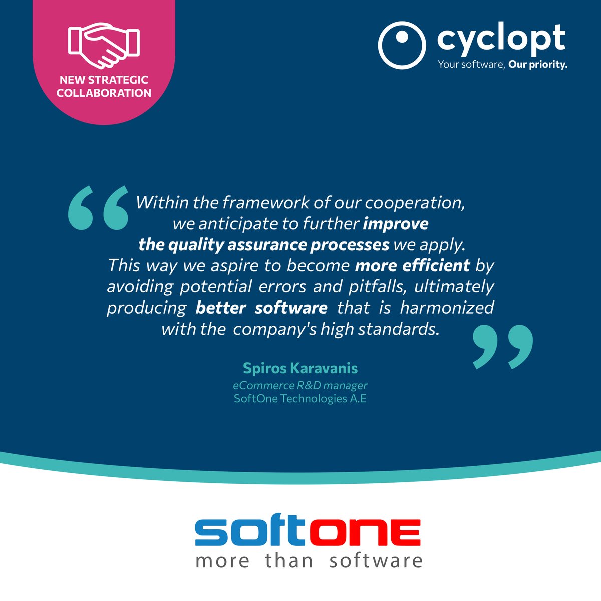 cyclopt's tweet photo. We join forces with @Soft_One, one of the biggest software houses in the development of innovative cloud ERP/CRM and mobile solutions.
#Cyclopt #SoftOne https://t.co/moXJTYffYw