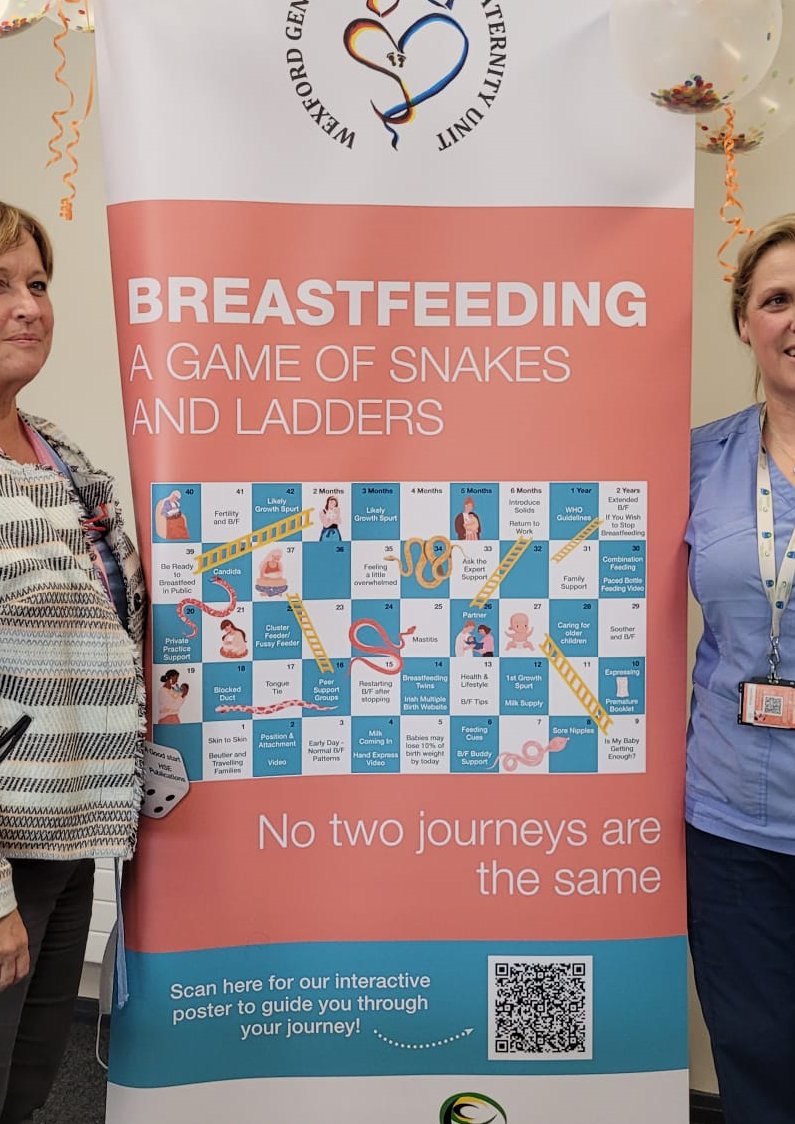 Congratulations to Stephanie Murray, CMS Lactation, WGH on the launch of her initiative Breastfeeding - a Game of Snakes & Ladders with Helen McLoughlin DOM, WGH @rcnme_se @lukes_ck @JudyRyan22 @MichelleWaldr19 @UHW_Waterford @TippUHnursing
