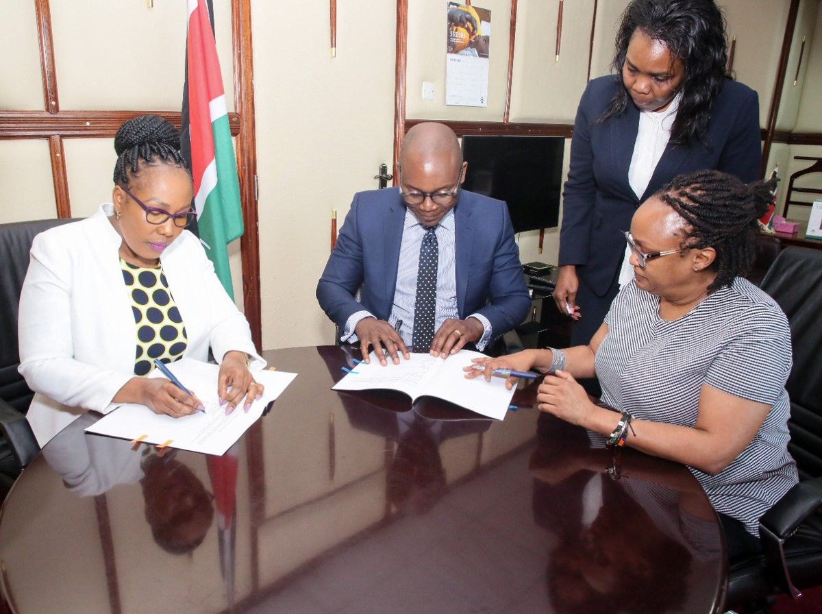 CEOCOG's tweet photo. Today the Tony Blair Institute Managing Director for Africa, Mr. Rishon Chimboza, Country Director Kenya Ms. Lisa Karanja, and I presided over the MOU signing ceremony between the Council of Governors and the Tony Blair Institute. https://t.co/LEceXtbtdI