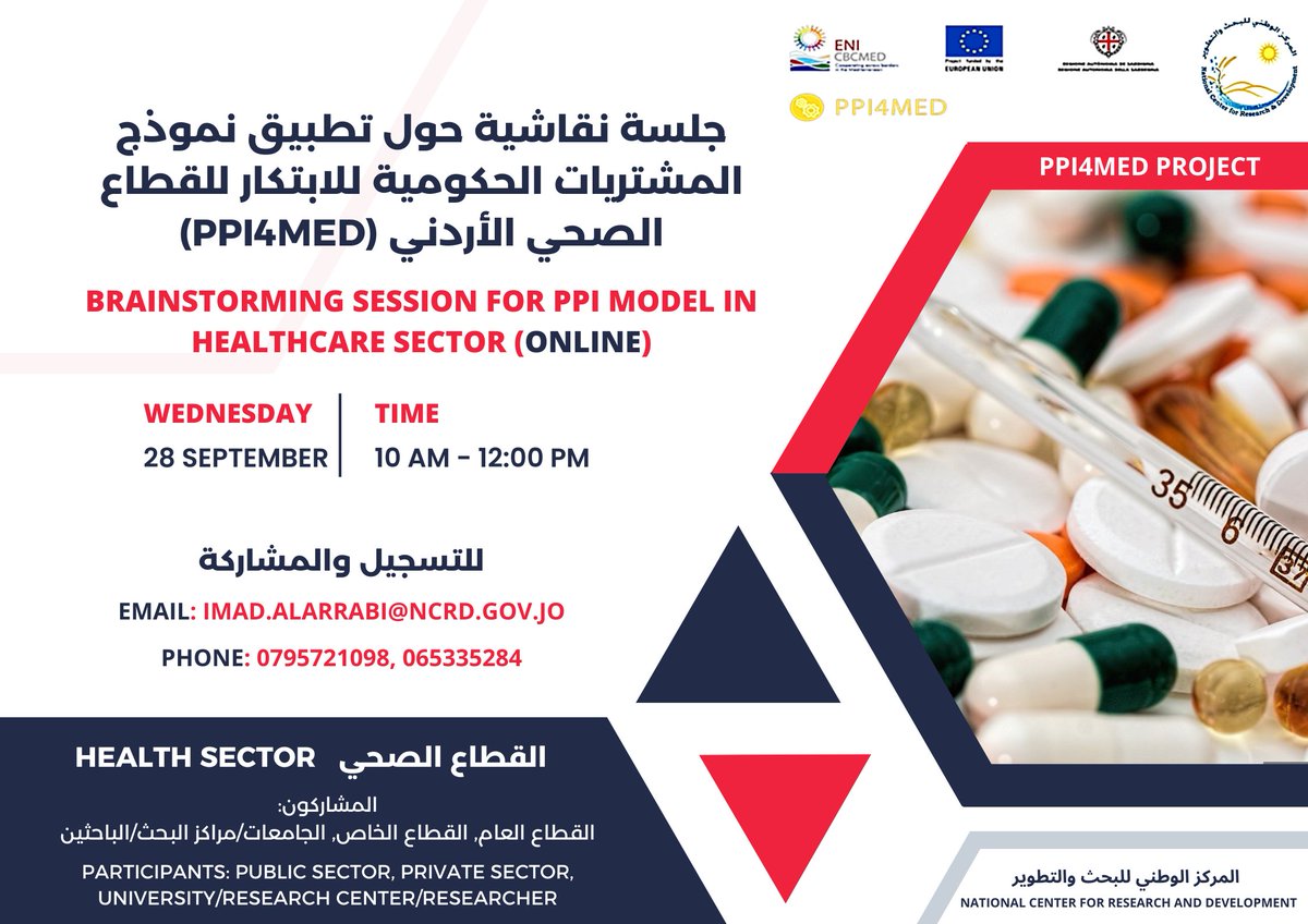 للتسجيل و الاستفسار على البريد الالكتروني
Imad.Alarrabi@ncrd.gov.jo
